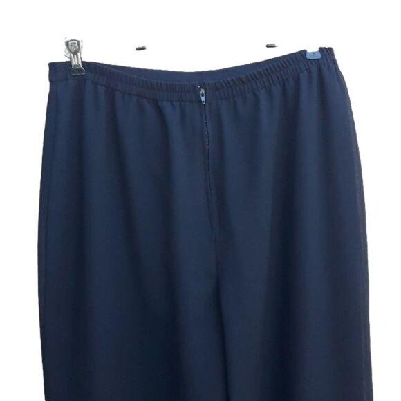 Vtg 90's R&K Evening Dress Pants Formal Sheer Wide Flowy Straight Leg Blk Sz 16 - Picture 8 of 8